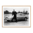 Sean Connery With 00S Aston Martin - 48X36 White Oak