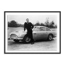 Sean Connery With 00S Aston Martin - 32X24 Black Maple