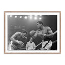 Muhammad Ali Punching Joe Frazier by Getty Images - 48X36 Rustic Walnut