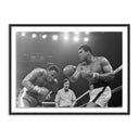 Muhammad Ali Punching Joe Frazier by Getty Images - 40X30 Black Maple