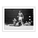 Celeste Boxers Muhammad Ali and Sonny Liston Fighting - 48X36 White Maple
