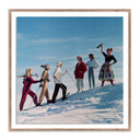 Getty Elegance Skiing Party by Getty Images - 48X48 Rustic Walnut