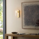 Verity Odyssey Sconce - Medium Burnished Brass Clear Ribbon Glass