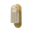 Verity Odyssey Sconce - Medium Burnished Brass Clear Ribbon Glass