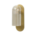 Verity Odyssey Sconce - Medium Burnished Brass Clear Ribbon Glass