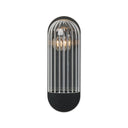 Verity Odyssey Sconce - Medium Black Gunmetal Clear Ribbon Glass