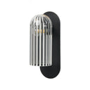 Verity Odyssey Sconce - Medium Black Gunmetal Clear Ribbon Glass