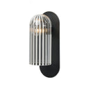 Verity Odyssey Sconce - Medium Black Gunmetal Clear Ribbon Glass