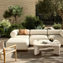 Luxe Haven Lenox Outdoor 3-Piece Sectional - Alessi Linen W Ottoman