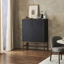 Verity Fiona Bar Cabinet - Black Raffia