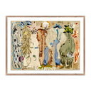 Celestial Artistry Blue Eyed Snake Woman by Caroline Pinney - 18X24 Rustic Walnut