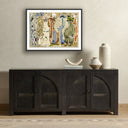 Celestial Artistry Blue Eyed Snake Woman by Caroline Pinney - 40X30 Black Maple