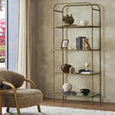 Novara Swinton Bookcase - Hammered Aged Brass 82