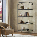 Novara Swinton Bookcase - Hammered Gunmetal 82