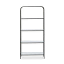 Novara Swinton Bookcase - Hammered Gunmetal 82