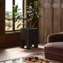 Modern Tora Planter - Medium Carbonized Black