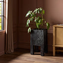 Modern Tora Planter - Large Carbonized Black