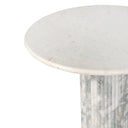 Solara Oranda Round Dining Table 42 - Polished White Marble