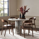 Aveline Oranda Round Dining Table 42 - Polished White Marble