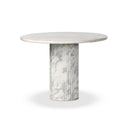 Aviora Oranda Round Dining Table 42 - Polished White Marble