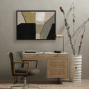 Veridian Textile 5 by Raoul Morren - 30X40 Black Maple Floater