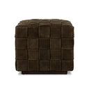 Verano Flores Ottoman - Nubuck Olive