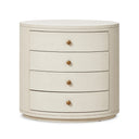 Luminara Amelia Oval Nightstand - Ivory Painted Linen