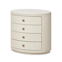 Luminara Amelia Oval Nightstand - Ivory Painted Linen