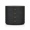 Luminara Amelia Oval Nightstand - Black Linen