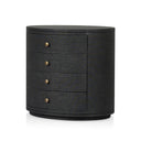 Valentina Oval Nightstand - Black Linen