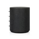 Valentina Oval Nightstand - Black Linen