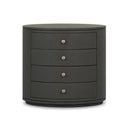 Luminara Amelia Oval Nightstand - Dark Green Laquered Linen