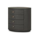 Valentina Oval Nightstand - Dark Green Laquered Linen