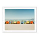 Coastal Muizenberg Huts by Coy Aune - 40X30 White Maple