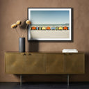 Coastal Muizenberg Huts by Coy Aune - 40X30 Black Maple