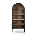 Aveline Tolle Bookcase - Drifted Matte Black W Oak Shelves