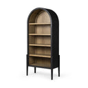 Aveline Tolle Bookcase - Drifted Matte Black W Oak Shelves