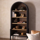 Aveline Tolle Bookcase - Drifted Matte Black W Oak Shelves