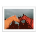 Tranquil Views Sunset Horses by Coup Desprit - 32X24 White Maple