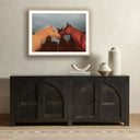 Tranquil Views Sunset Horses by Coup Desprit - 40X30 White Oak