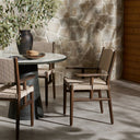 Arista Outdoor Dining Armchair - Stained Saddle Brown