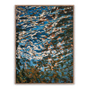 Azure Reflection Reflecting Blue by Geoffrey Baris - 30X40 Rustic Walnut