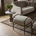 Vesper Demi Accent Stool - Beige Shearling