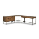 Verity Wide Filing Cabinet Desk System - Auburn Poplar