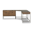 Verity Wide Filing Cabinet Desk System - Auburn Poplar