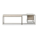 Verity Wide Filing Cabinet Desk System - Dove Poplar