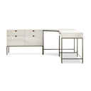 Verity Wide Filing Cabinet Desk System - Dove Poplar