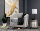 HAZEL SWIVEL LOUNGE CHAIR - GOLD BELFAST HEATHER GREY