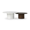 Vero Stuart Nesting Coffee Table Set - Mix Match - Large Marble Small Wood