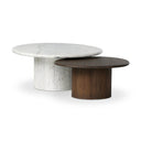 Vero Stuart Nesting Coffee Table Set - Mix Match - Large Marble Small Wood